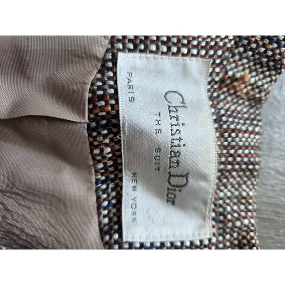 Christian Dior Womens Tweed Blazer Jacket Single Button Multicolor Size 8 - Picture 4 of 8